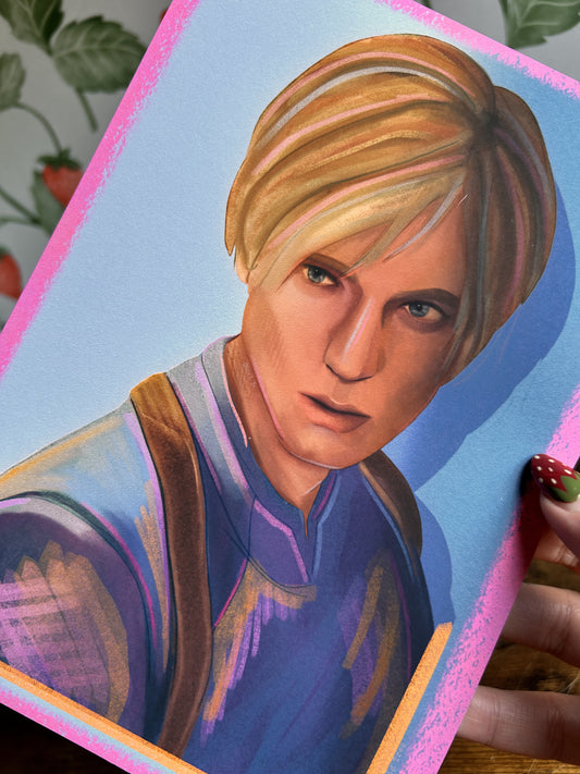 Resident Evil 4 Leon Kennedy Pastel Print, A4/A5