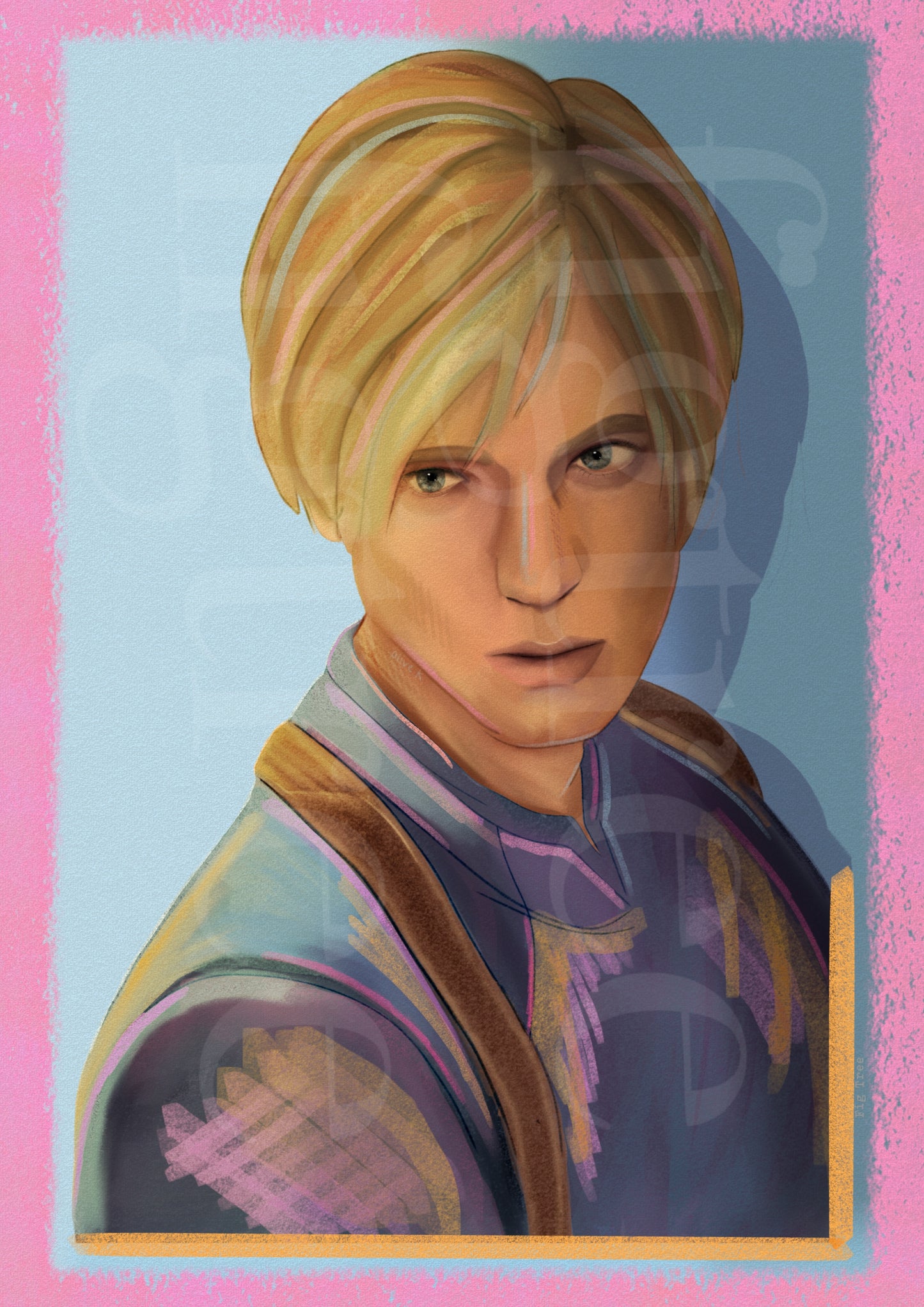 Resident Evil 4 Leon Kennedy Pastel Print, A4/A5