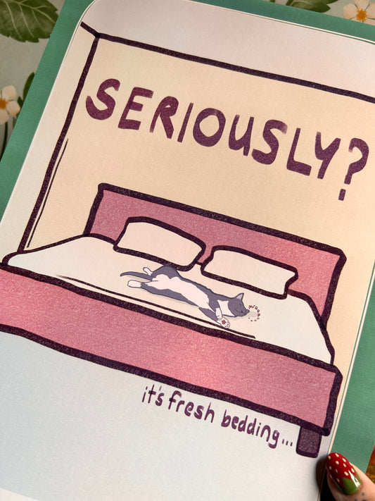 Seriously? It's fresh bedding.. Wall Print