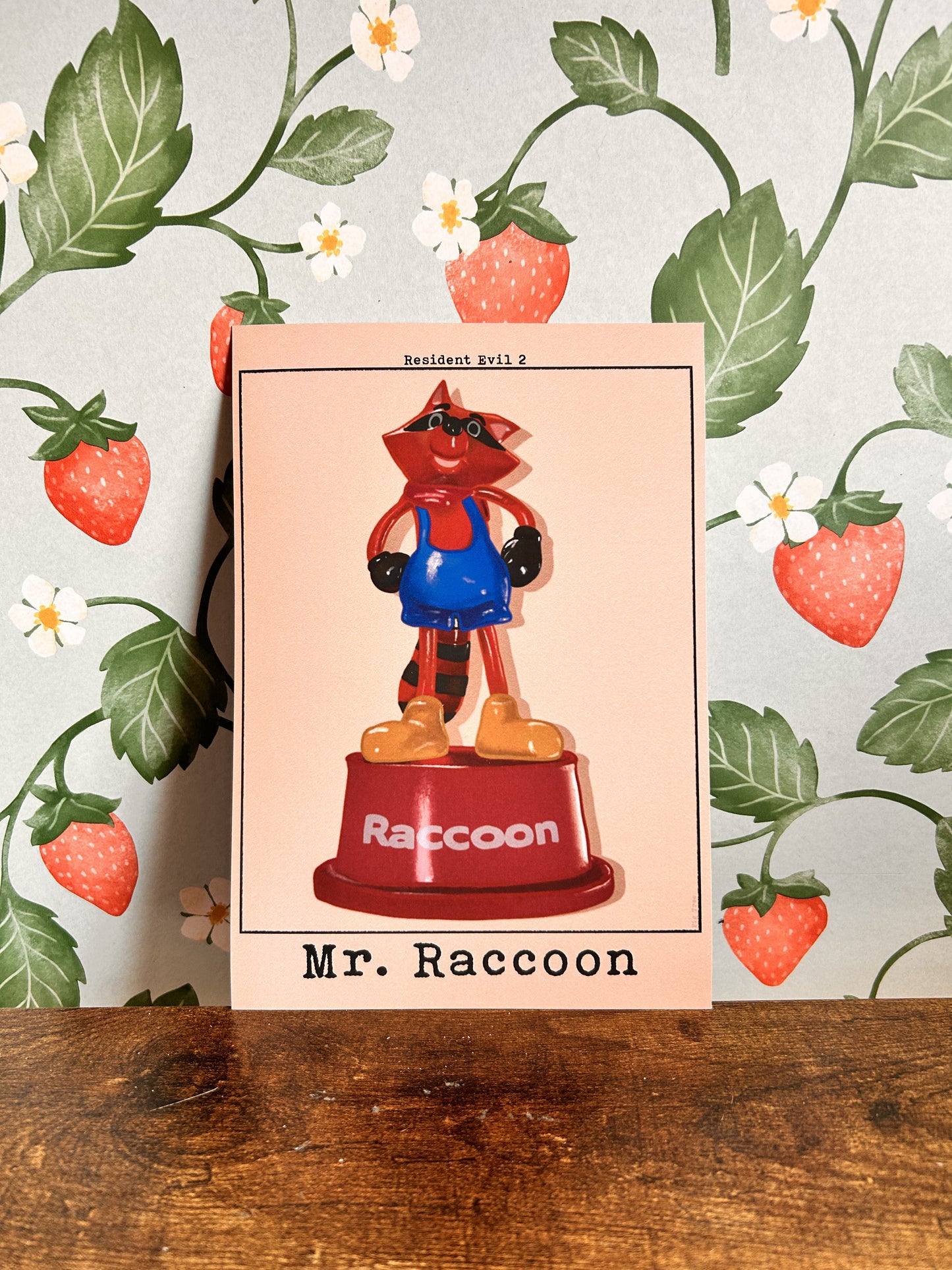 Resident Evil 2 Remake Mr. Raccoon Print, A4/A5