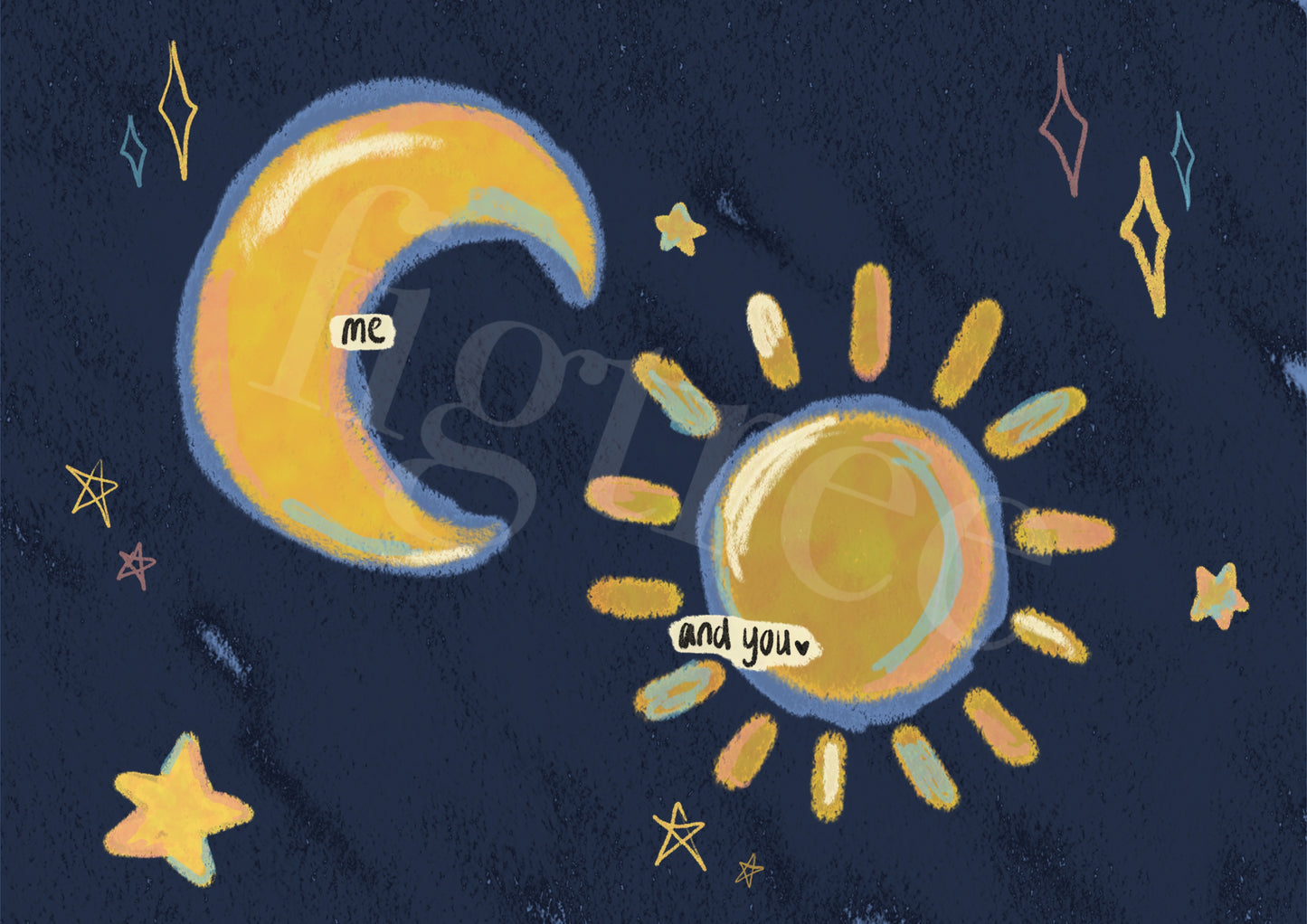 Sun (You) And Moon (Me) Wall Print