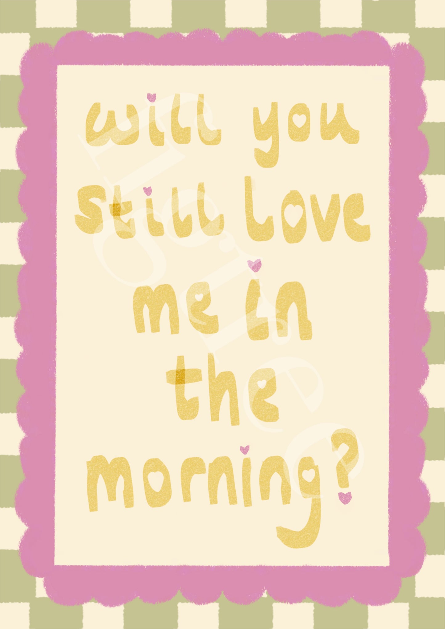 Will You Still Love Me In The Morning? Wall Print - Portrait