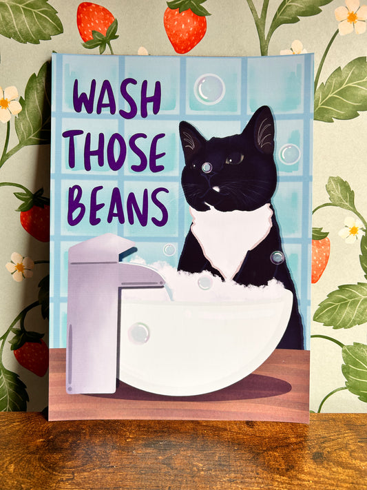 Wash Those Beans Wall Print