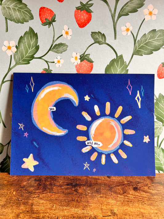 Sun (Me) And Moon (You) Wall Print