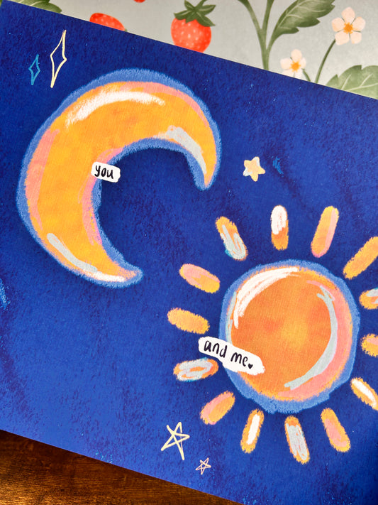 Sun (Me) And Moon (You) Wall Print
