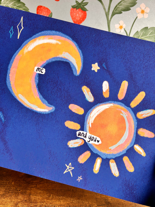 Sun (You) And Moon (Me) Wall Print